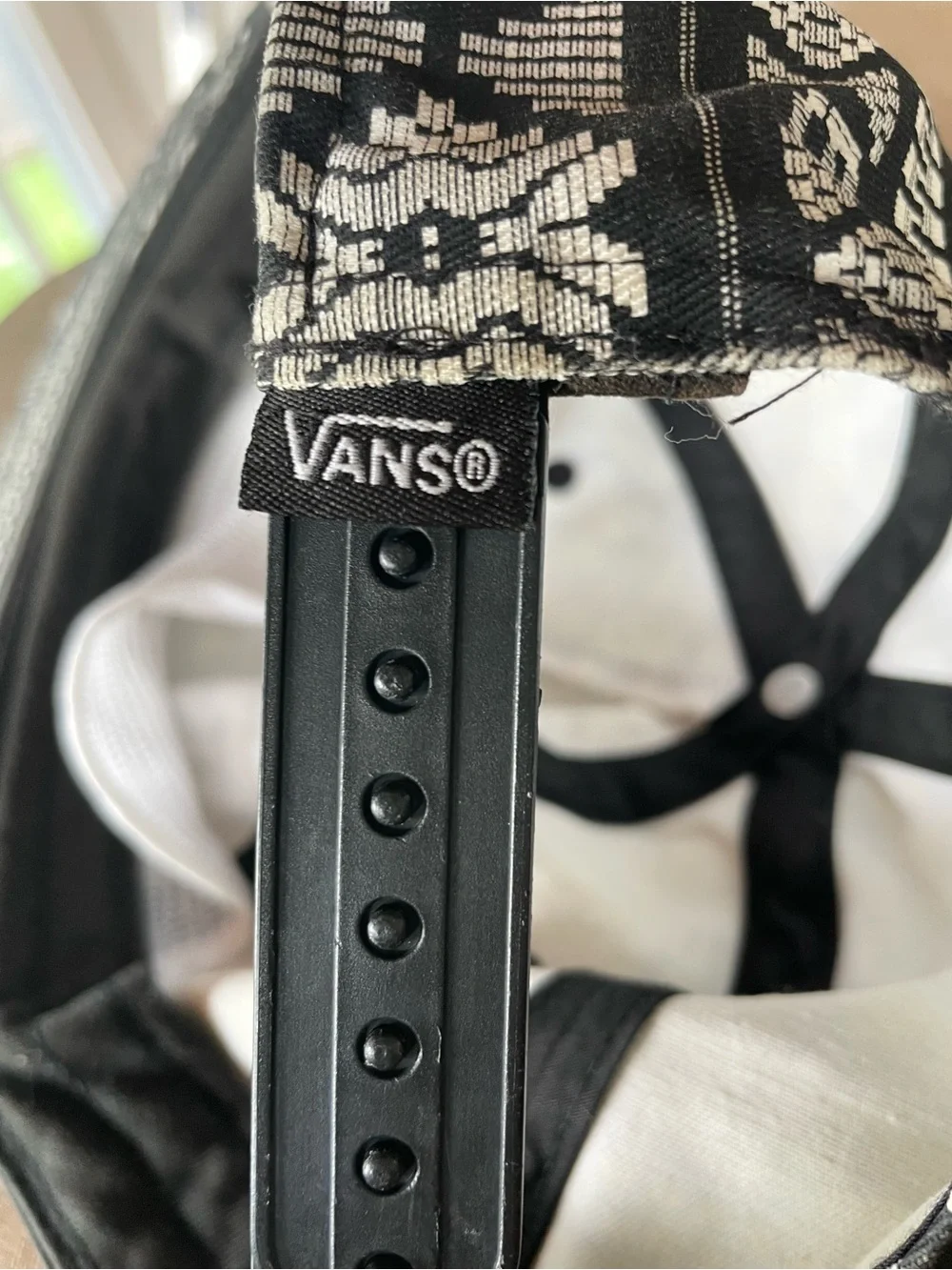 Vans Black and White Aztec Patterned Five-Panel Hat Adjustable Snap Back